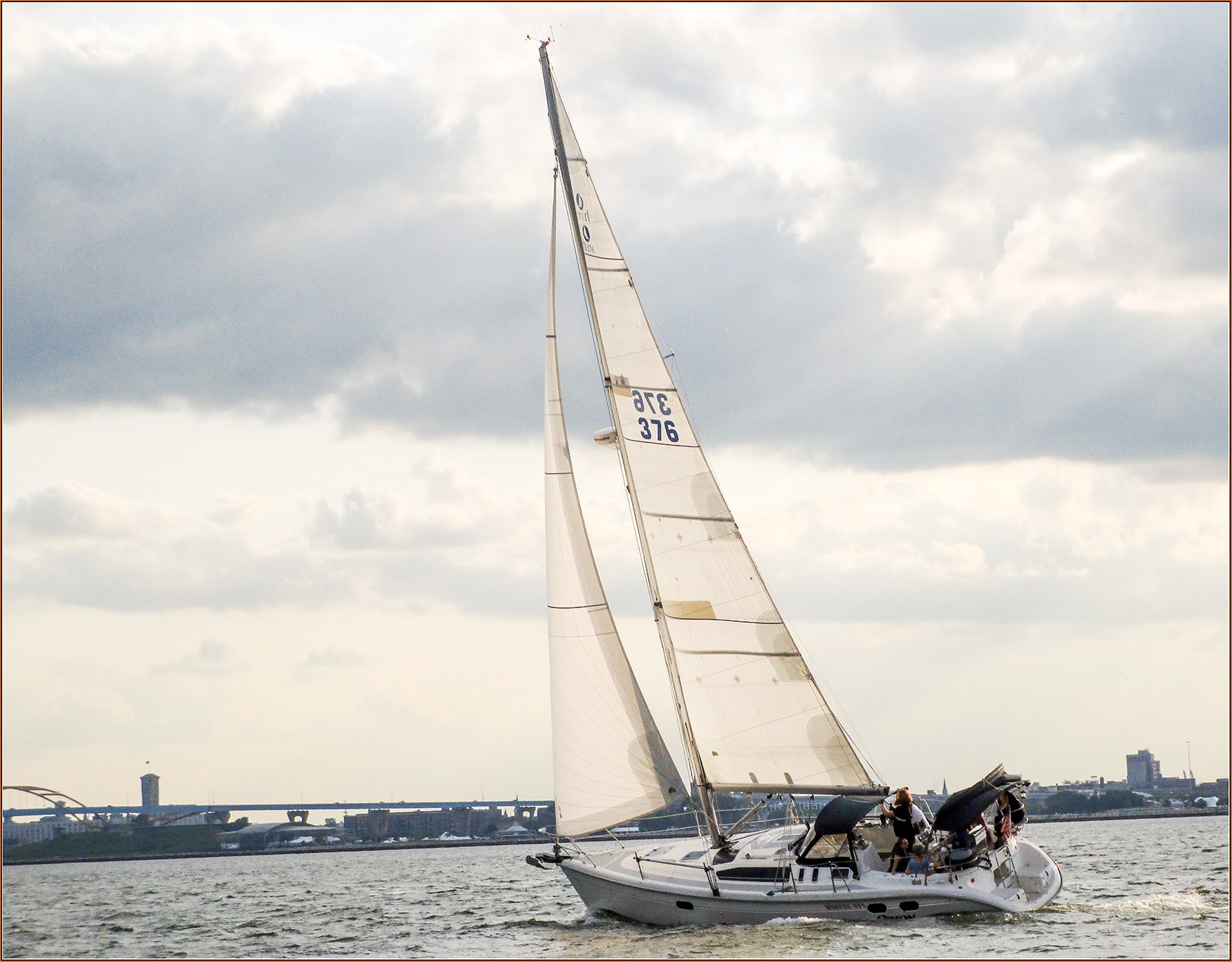 Racing yacht on the water