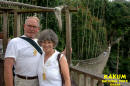 Ken and Kathleen on a suspension bridge in Kakum