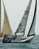 Racing yacht on the water
